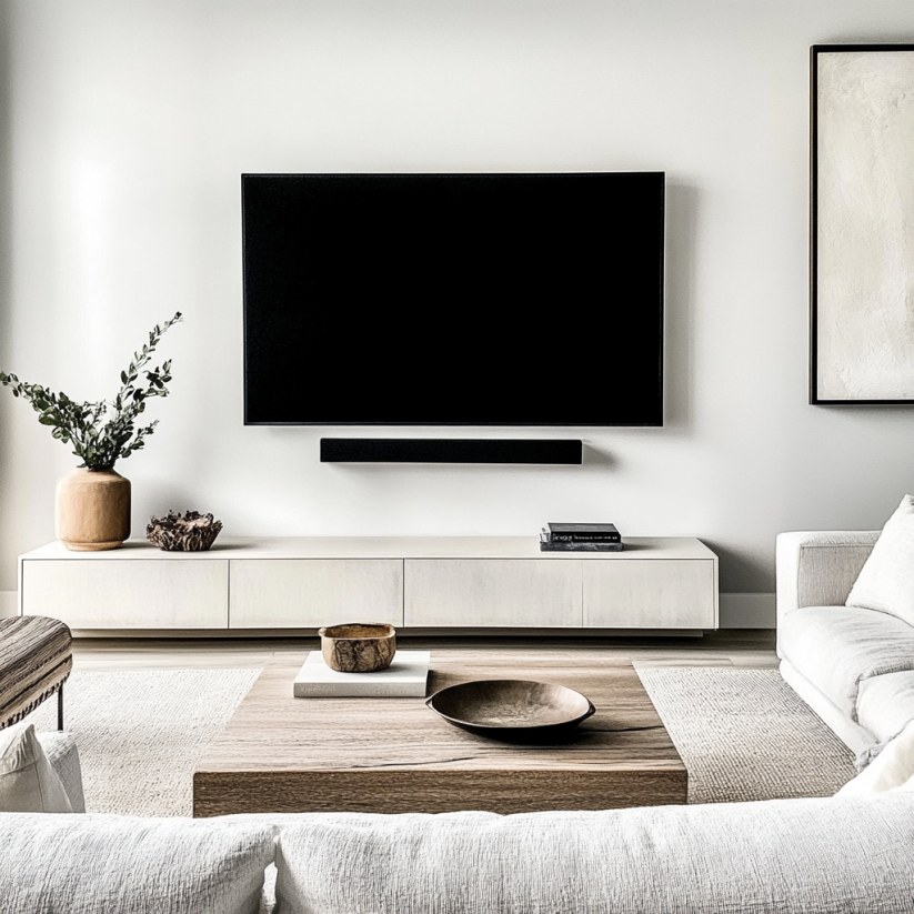 mireille0269 cozy contemporary living room tv mounted at eye le d71e8caa 90d4 41b9 8f29 b8434cf53558