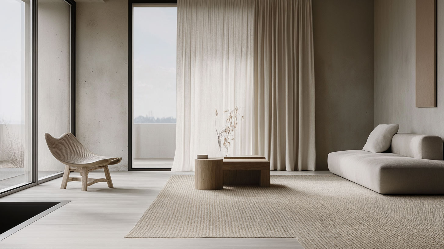 Mobilier din lemn natural într-un interior scandinav